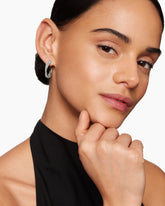 Pavé Crossover Hoop Earrings in 18K White Gold with Diamonds, 24mm